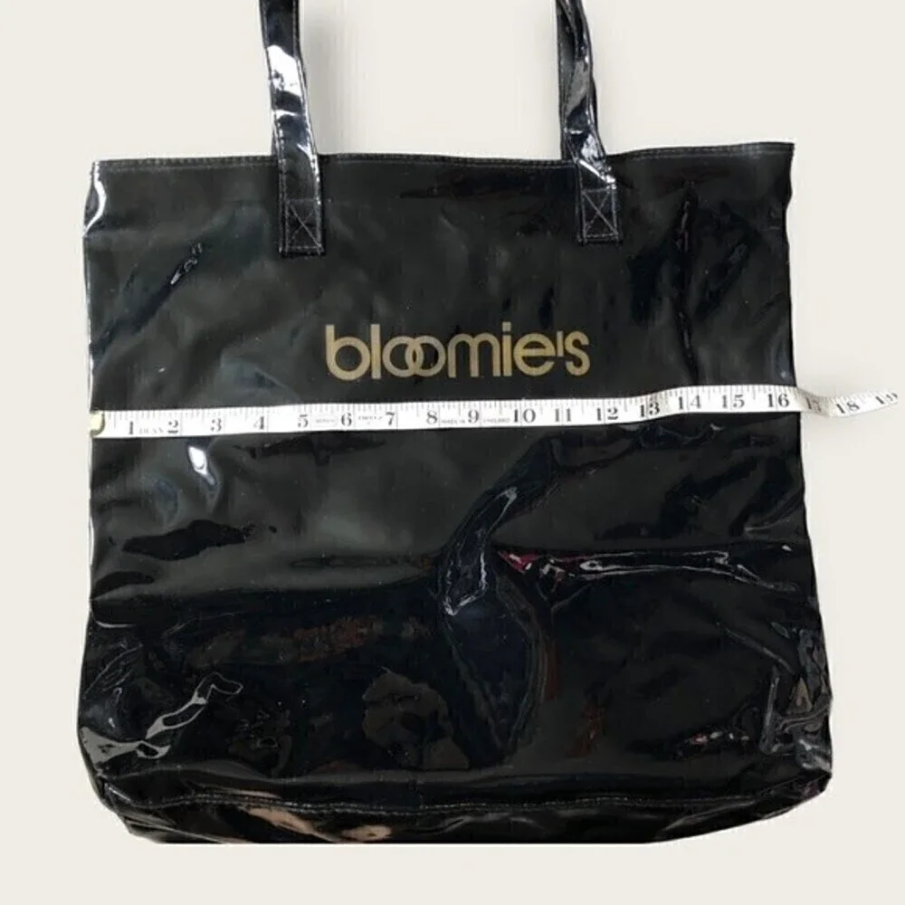 Vintage Bloomies Patent Thick Vinyl Shopping Bag Bloomingdale’s Shopper Tote